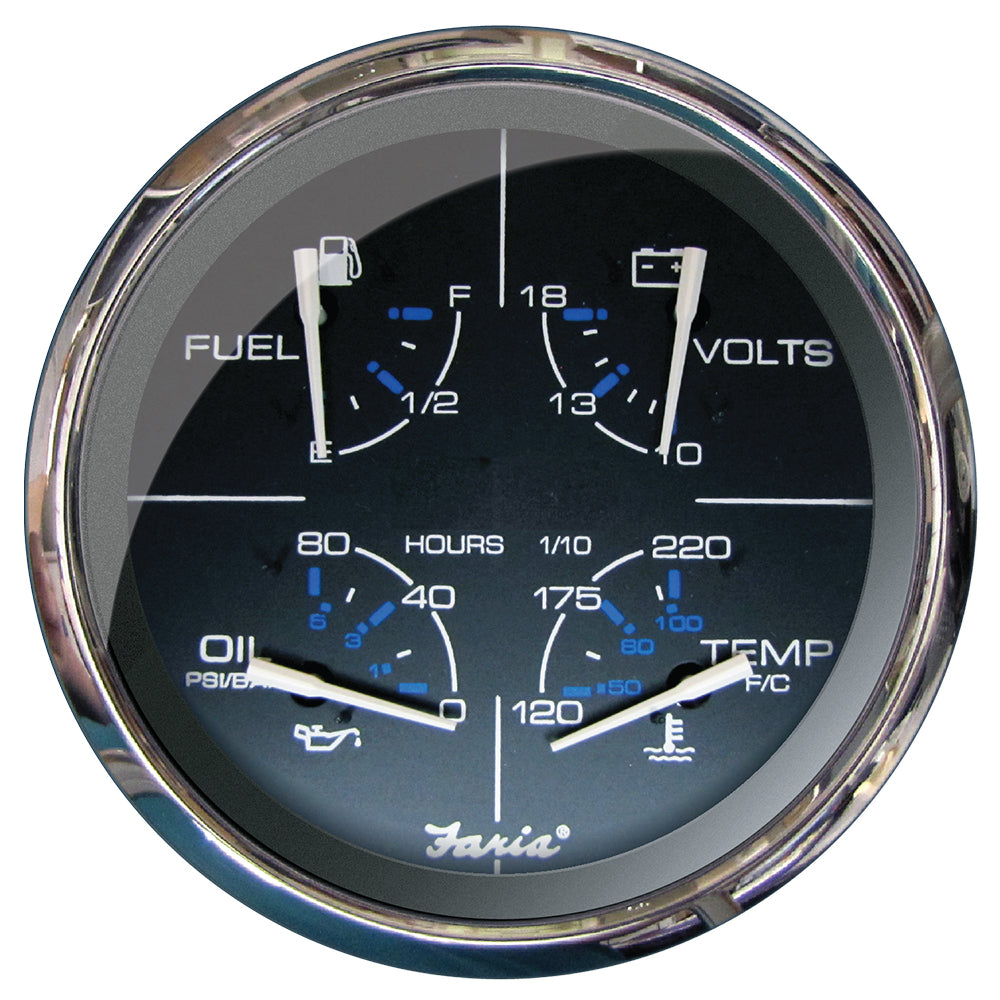 Faria Beede Instruments Chesapeake Black 5-inch Multifunction Gauge