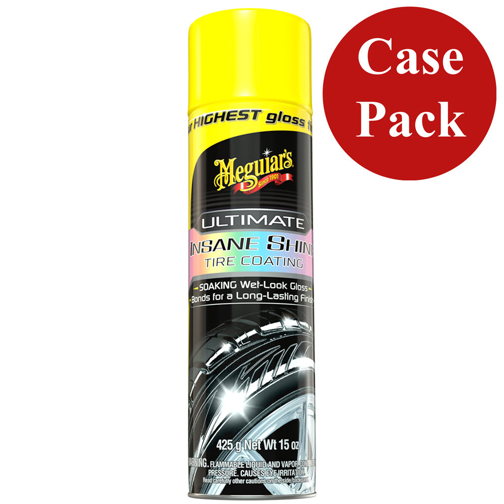 Meguiar's G190315CASE Ultimate Insane Shine Tire Coating - 15oz. Aerosol, Case of 6