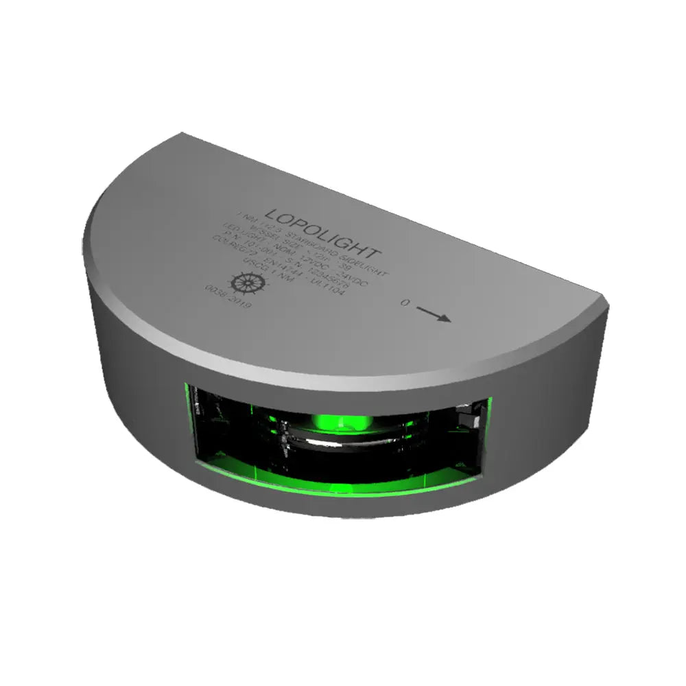 Lopolight Series 101-001 Starboard Side Green Navigation Light with Vertical Mount, 1 Nautical Mile Visibility