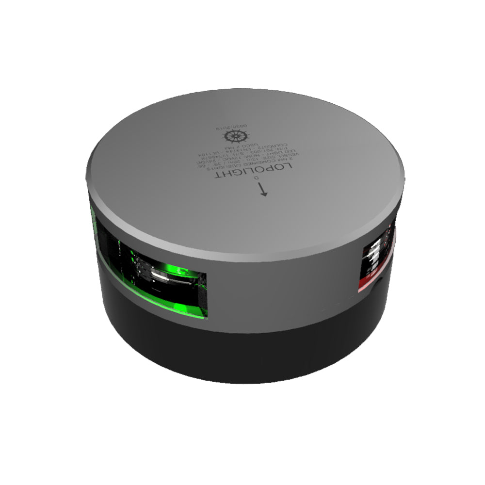 Lopolight Series 201-003 Starboard and Port Sidelight, 2 Nautical Miles, Horizontal Mount, Green/Red, Silver Housing