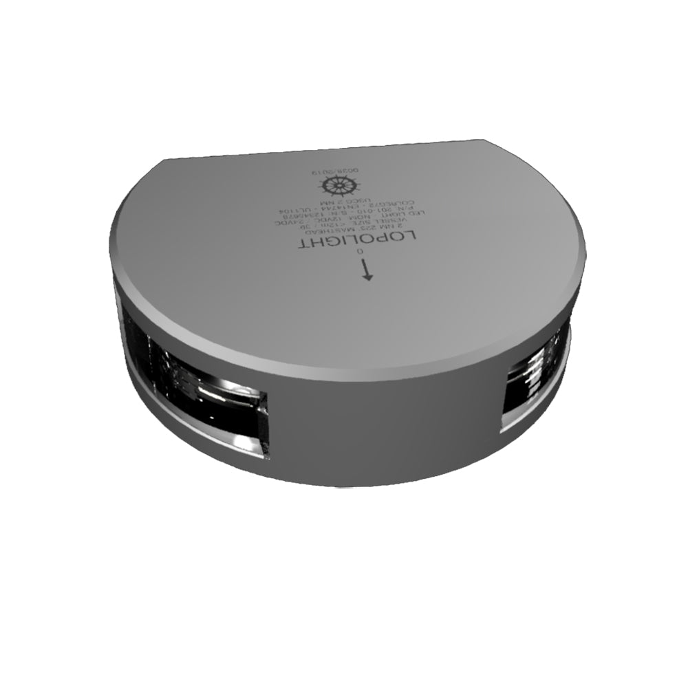 Lopolight 225 Masthead Light - Single White LED Navigation Light with Silver Housing and Vertical Mount