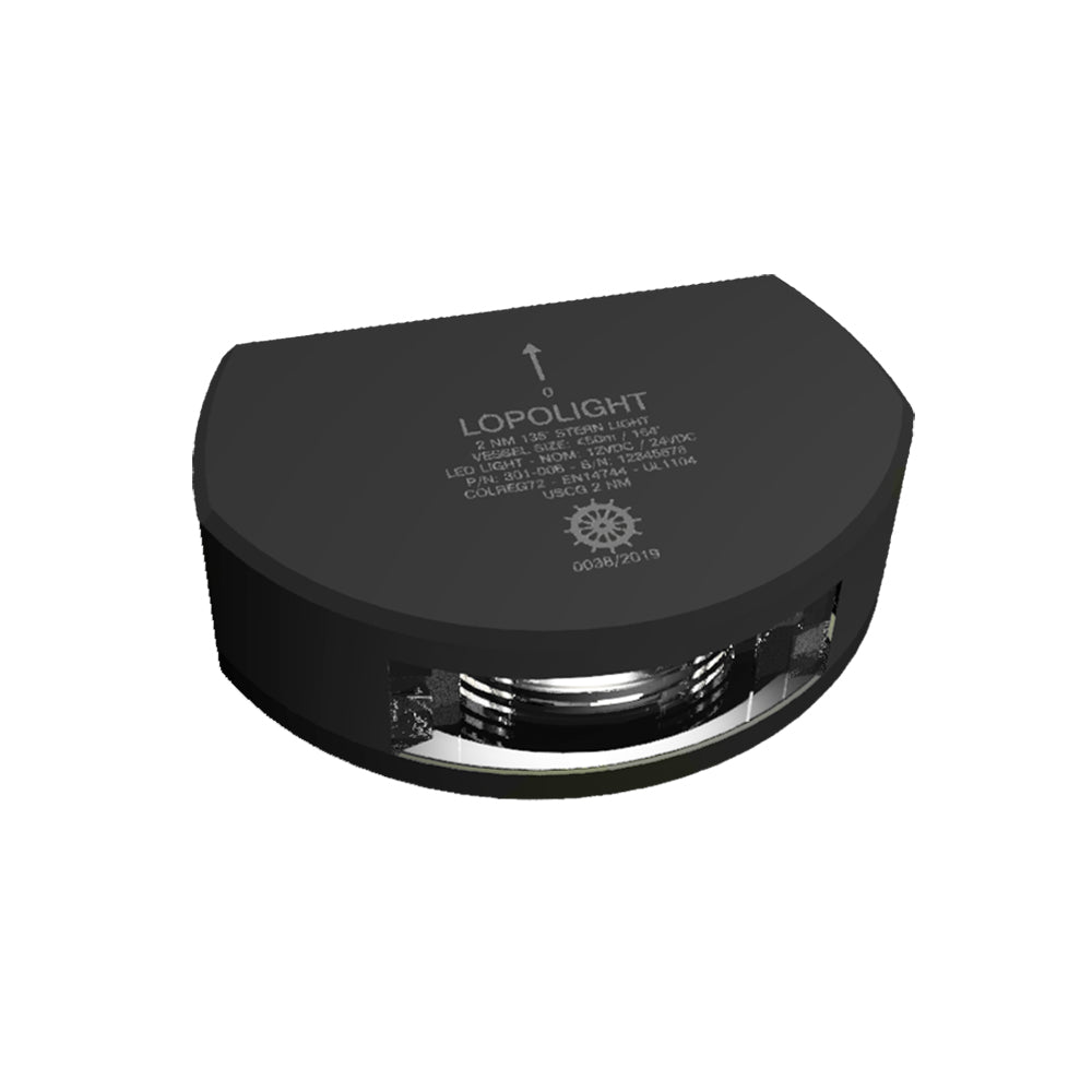 Lopolight Series 301-006 Stern Light - 2 Nautical Miles Visibility - Vertical Mount, White Light, Black Housing