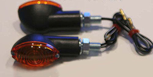 K&S Mini-Stalk Marker Lights, Ultra Small Black with Amber Lens (Part #25-8350)