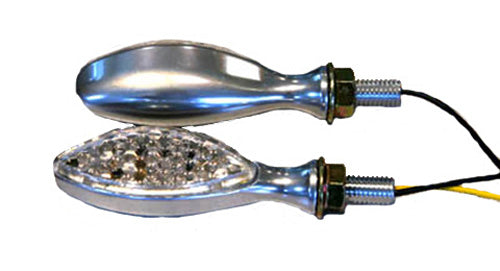 K&S LED Ultra Mini-Marker Lights, Oval, Brushed Chrome – Part Number 25-8913