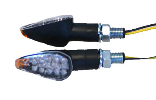 K&S LED Ultra Mini-Marker Lights, Triangle with Amber Tip, Black, Short (Part #25-8945)