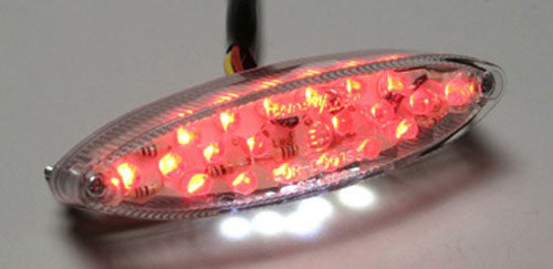K&S LED Oval Stoplamp with Red Lens and Long Wires - Part No. 25-6605S