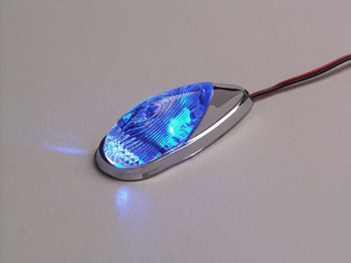 K&S Mini-Flush Mount Chrome Body LED Marker Lights with Blue LED (Part #25-9500)