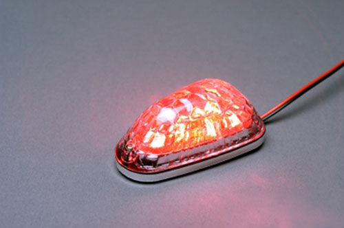 K&S LED Mini-Marker Light Triangle with Chrome Finish, Red (6 LEDs) - Part Number 25-9701
