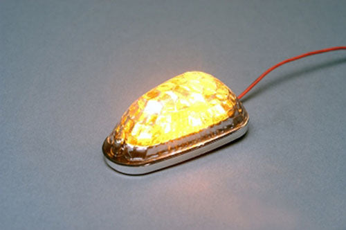 K&S LED Mini-Marker Light Triangle with Chrome Finish, Amber (6 LEDs) - Part No. 25-9703