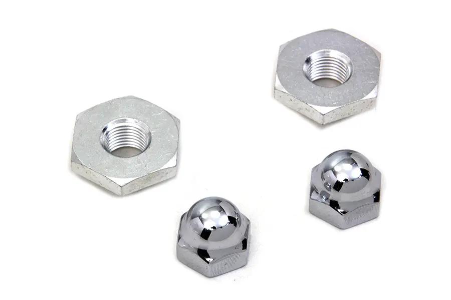 Colony Cadmium Acorn Nut and Retainer Kit for Harley Davidson EL and FL Models by Colony