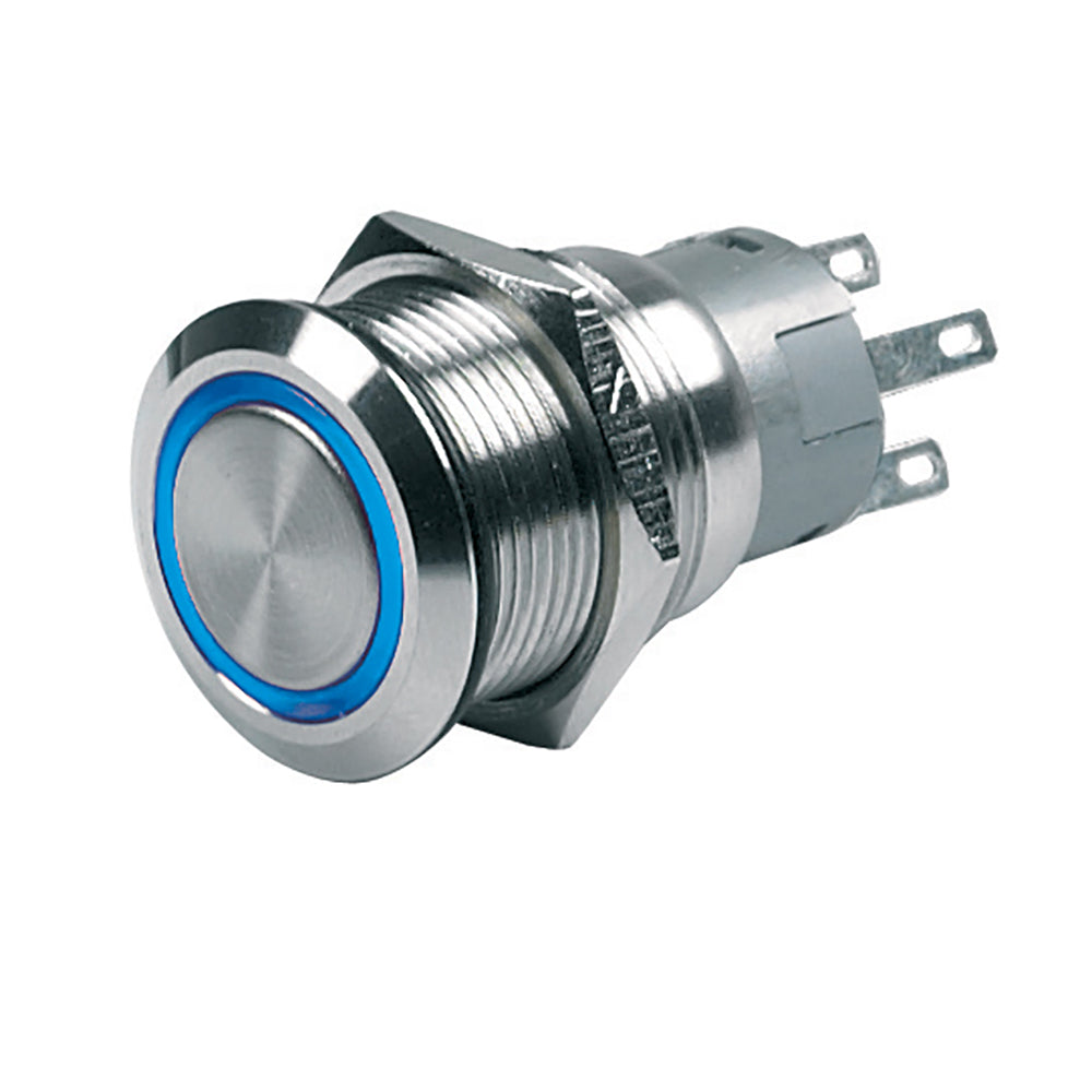 BEP Marine 80-511-0003-00 12V Latching On/Off Push-Button Switch with Blue LED
