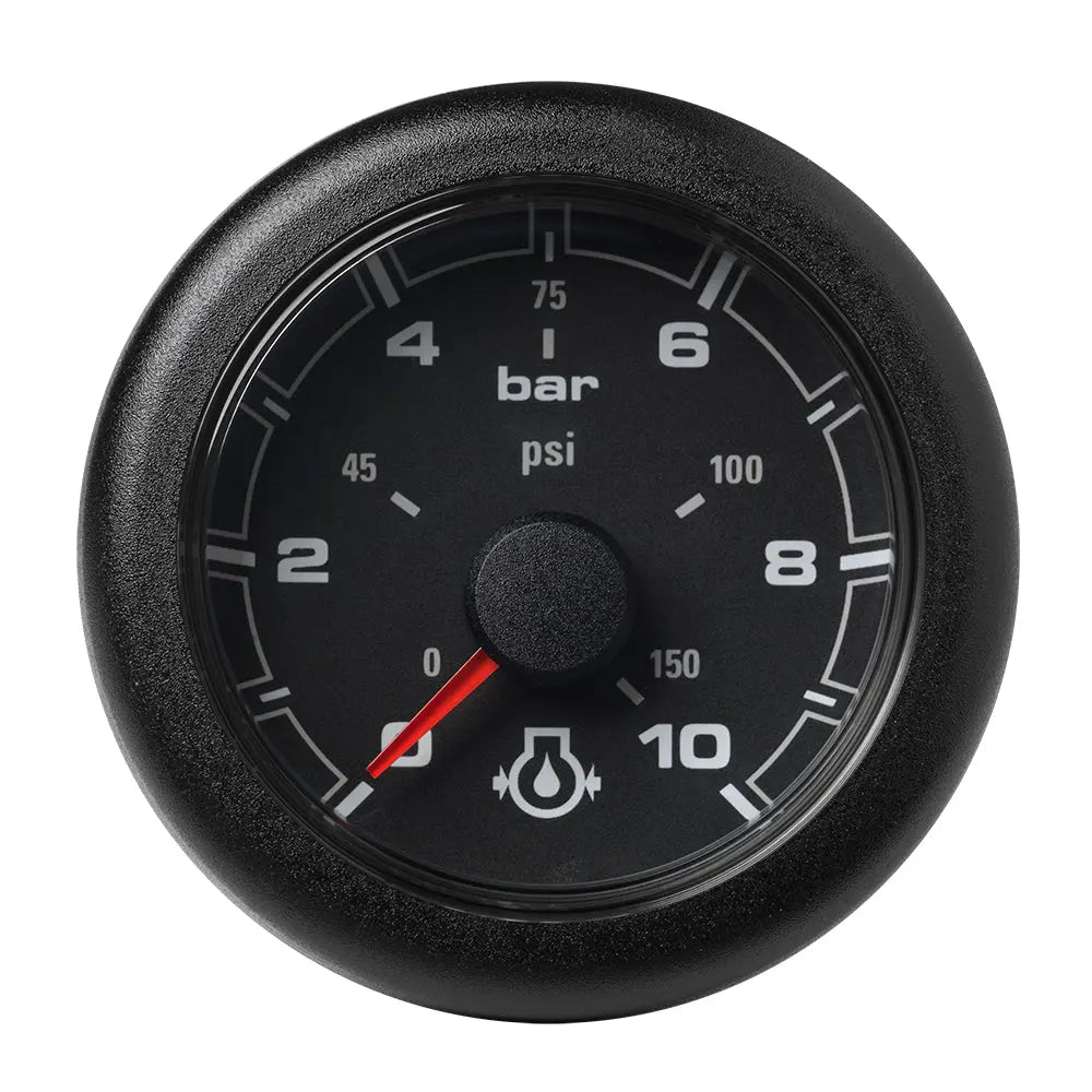Veratron 52mm OceanLink Engine Oil Pressure Gauge -10 Bar/150 PSI with Black Dial and Bezel