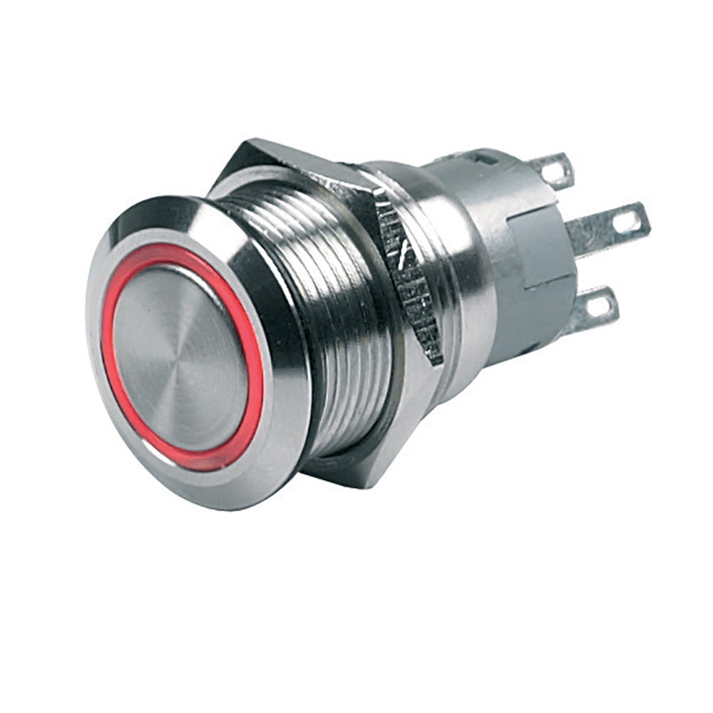 BEP Marine 80-511-0002-00 12V Momentary Push-Button Switch with Red LED