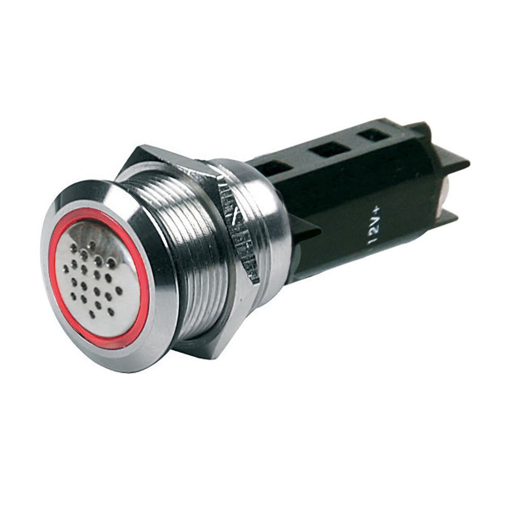 BEP Marine 12V Buzzer with Red LED Warning Light - Stainless Steel