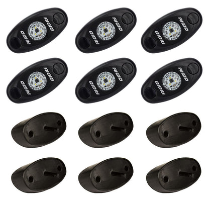 RIGID Industries A-Series Rock Light Kit - 6 Cool White LED Lights for Off-Road Vehicles
