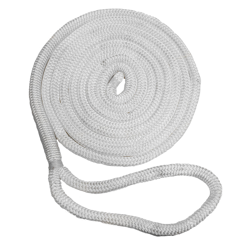 New England Ropes 1/2 inch Double Braid Dock Line - White, 35 Feet