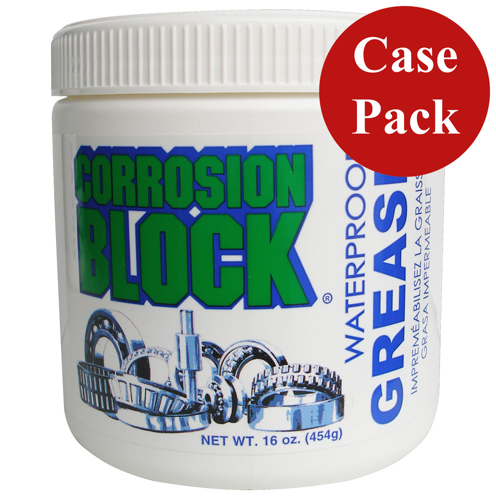 Corrosion Block High Performance Waterproof Grease 16oz Tub - Non-Hazmat, Non-Flammable & Non-Toxic, Case of 6