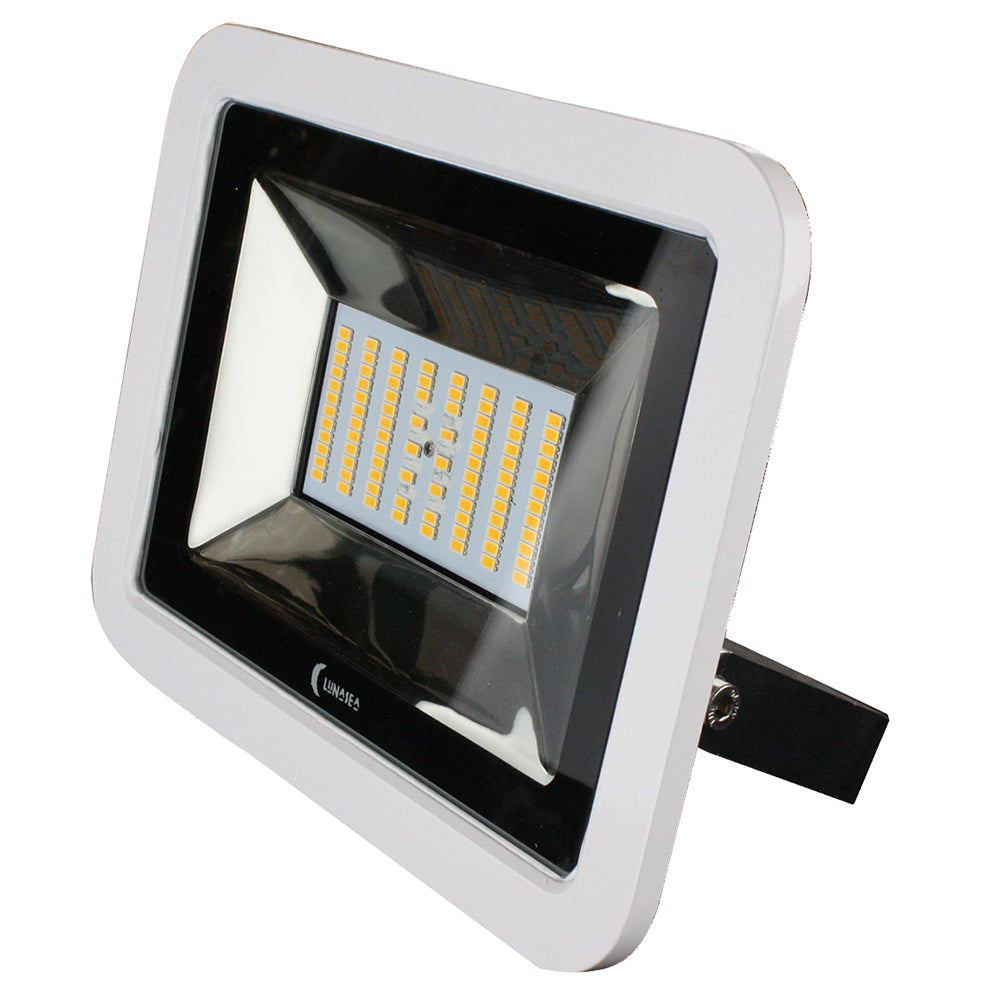 Lunasea Lighting 35W Slimline LED Floodlight with 12/24V Compatibility and White Housing