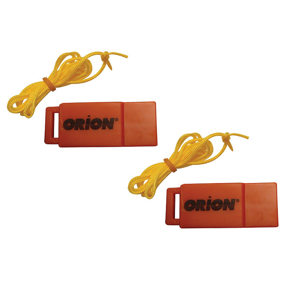 Orion Safety Whistle with Lanyards - 2 Pack, Bright Orange, SOLAS & USCG Approved Emergency Signaling Device
