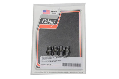 Colony Rocker Box Drain Tube Fitting Kit for Harley Davidson EL and FL Models by Colony