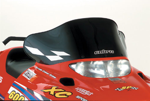 POWERMADD Cobra Windshield for Polaris – Low Profile Black with White Checks (Part #11520)
