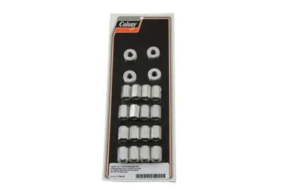 Colony Cadmium Head Nut Set for Harley Davidson W Models - 3/8 Inch-16 Thread by Colony