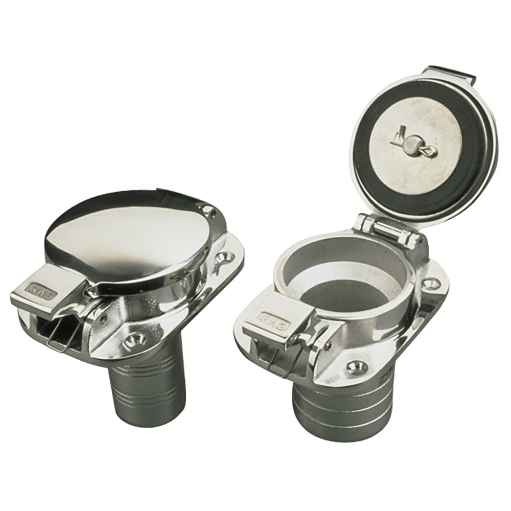 Sea-Dog Stainless Steel Flip Top Deck Fill for Gas with 1-1/2" Hose