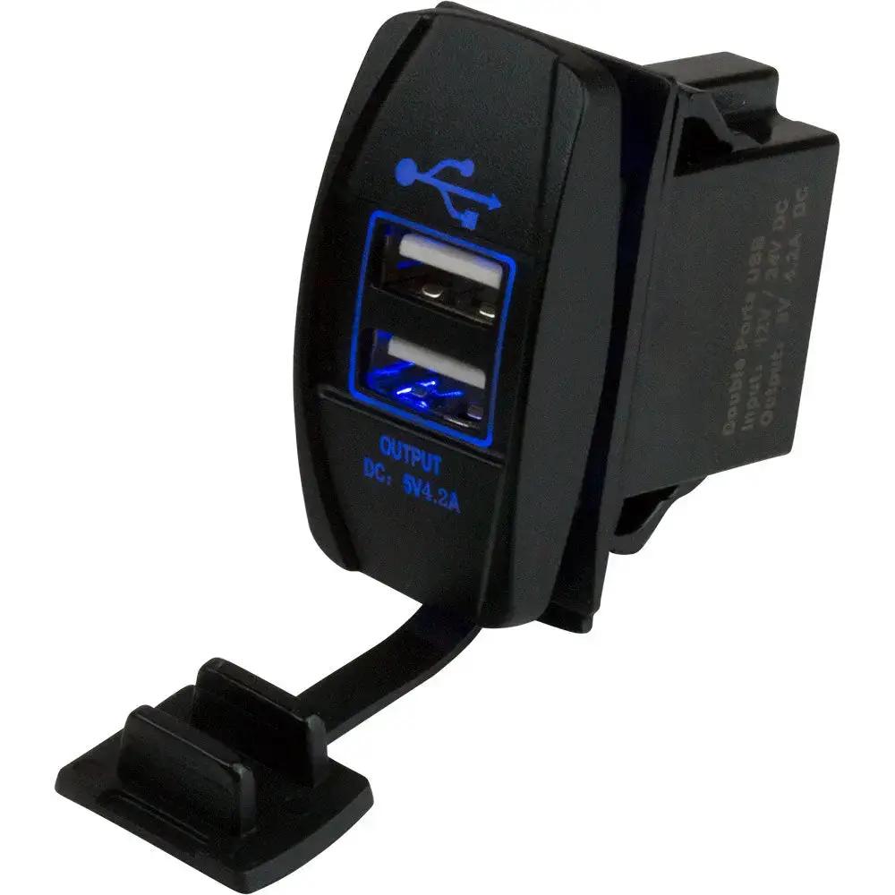 Sea-Dog Dual USB Rocker Switch Power Socket - Part 426520-1 by Sea-Dog