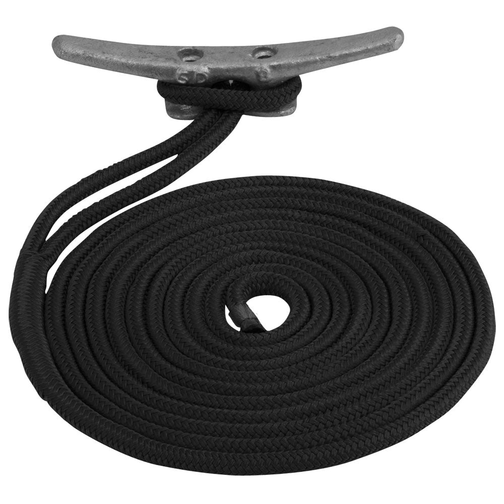 Sea-Dog Double Braided Nylon Dock Line - 3/8 inch x 10 feet - Black by Sea-Dog