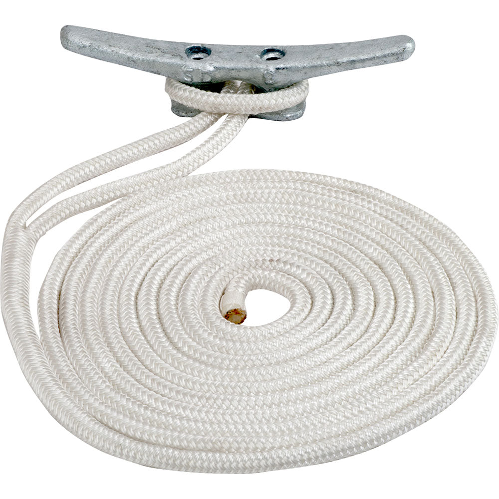Sea-Dog Double Braided Nylon Dock Line - 3/8 inch x 10 feet - White by Sea-Dog