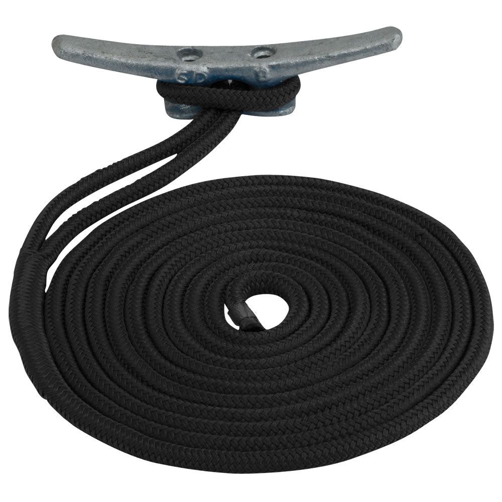 Sea-Dog Double Braided Nylon Dock Line - 5/8 inch x 20 feet, Black by Sea-Dog
