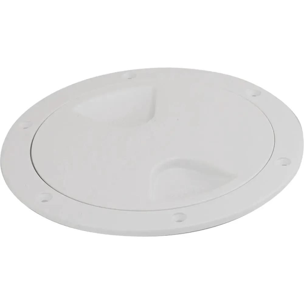 Sea-Dog 4-inch White Screw-Out Deck Plate with UV Stabilizers and Sealant Compatibility by Sea-Dog