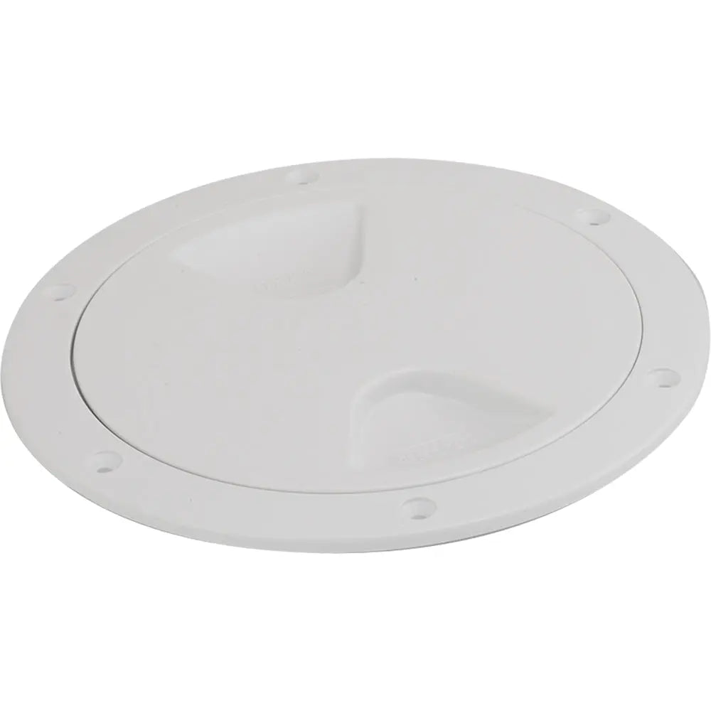 Sea-Dog 4-inch White Screw-Out Deck Plate with UV Stabilizers and Sealant Compatibility