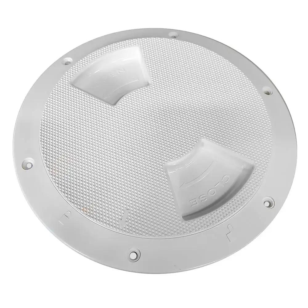 Sea-Dog 336352-1 Quarter-Turn Textured Deck Plate with Internal Collar - 5 inch White by Sea-Dog