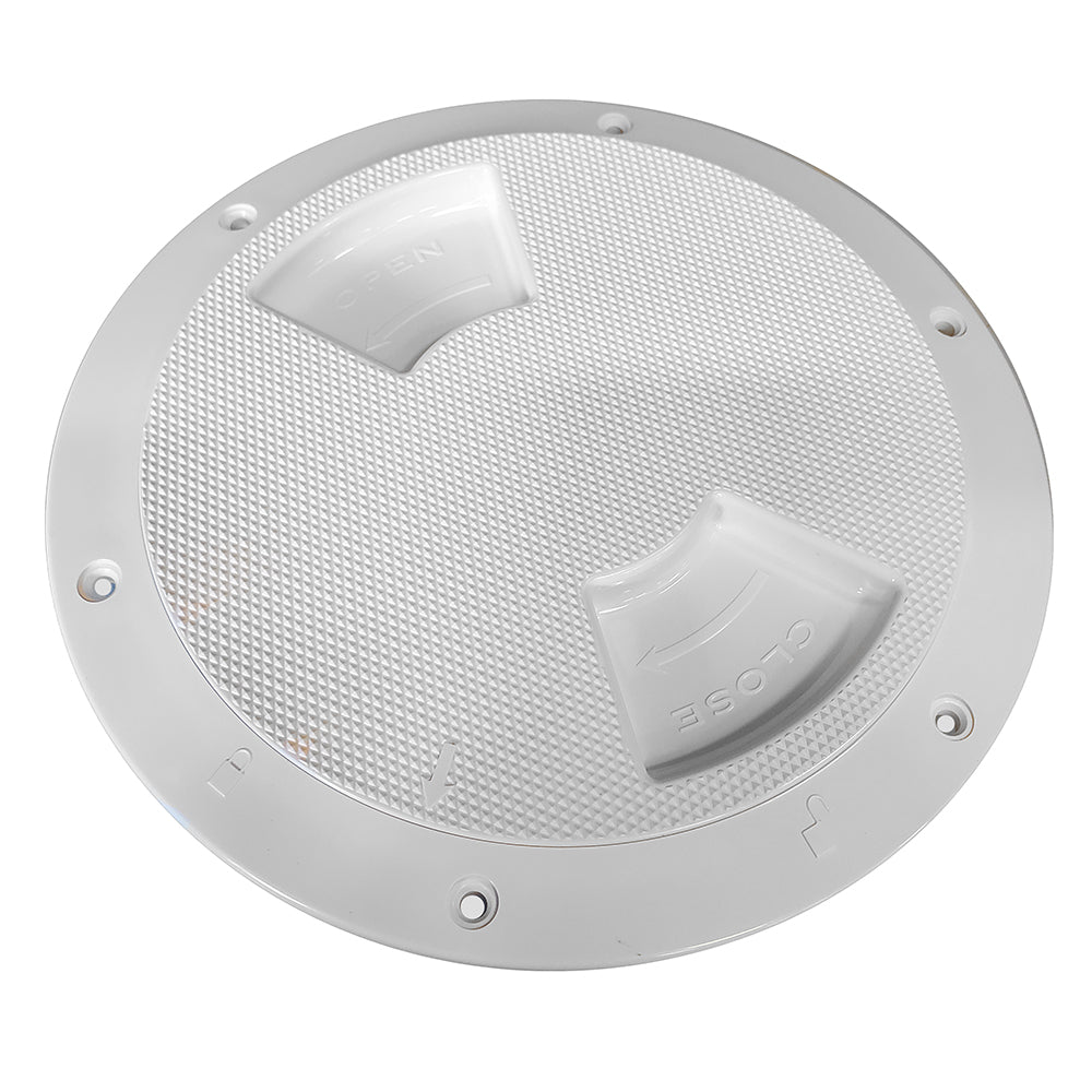 Sea-Dog 336352-1 Quarter-Turn Textured Deck Plate with Internal Collar - 5 inch White
