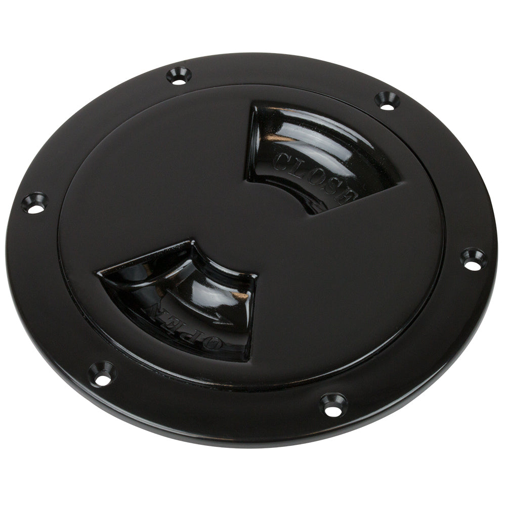 Sea-Dog 5-Inch Quarter-Turn Smooth Deck Plate with Internal Collar – Black