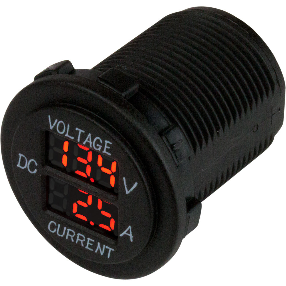 Sea-Dog Round Voltage & Amp Meter 6V-30V & 0-10 Amp for Marine & Automotive Use