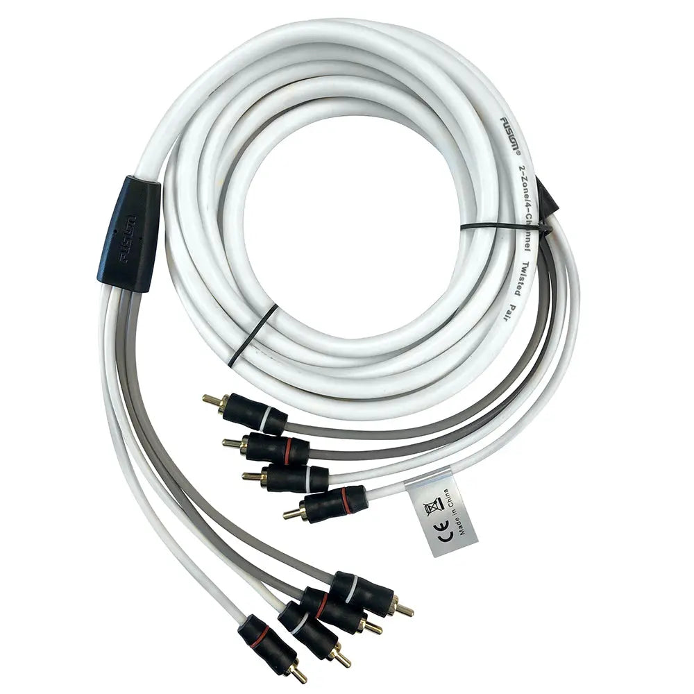 Fusion 4 Channel RCA Cable - 12 Feet - Clear Audio Connection for Marine and RV Systems