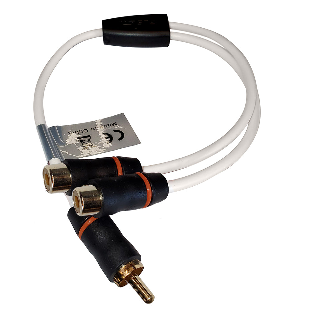 Fusion RCA Cable Splitter 1' - 1 Male to 2 Female Connectors for Enhanced Audio Distribution