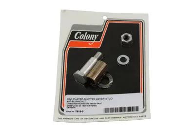 Colony Cadmium Tank Hand Shifter Lever Stud and Bushing Kit for Harley Davidson EL and FL Models by Colony