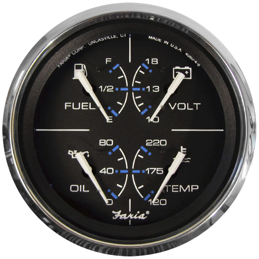 Faria Beede Instruments Chesapeake Black 4-Inch Multifunction Gauge