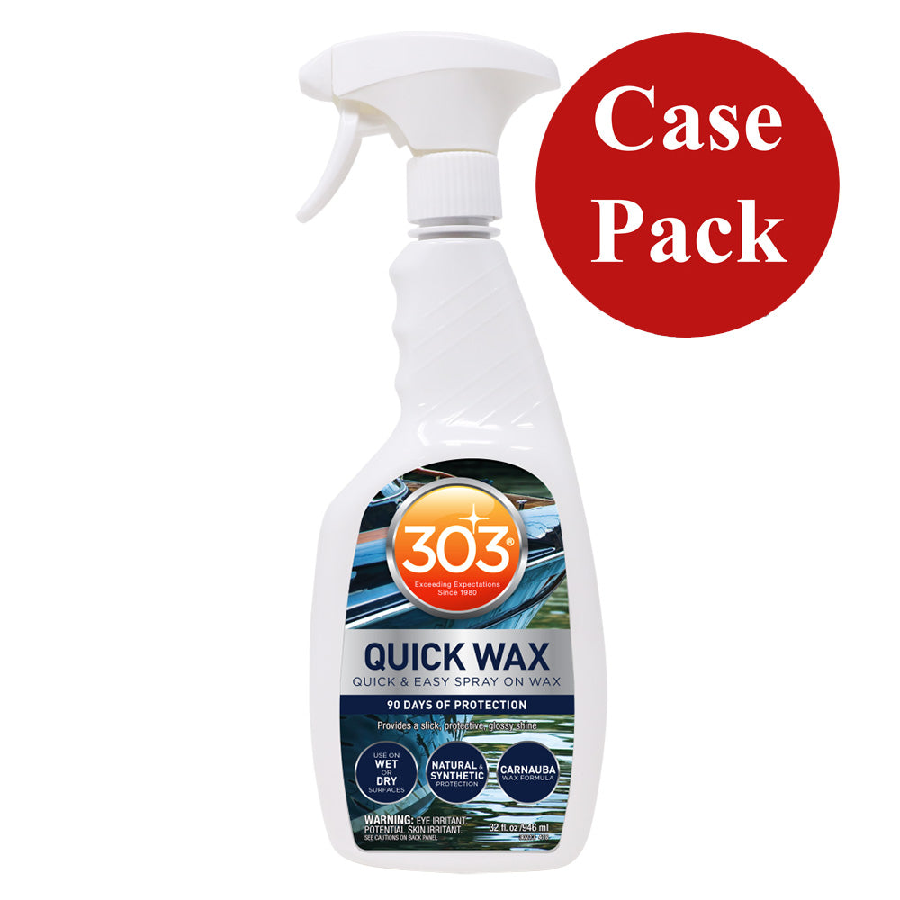 303 Marine Quick Wax - 32oz Case of 6 for Fast, Long-Lasting Boat Shine