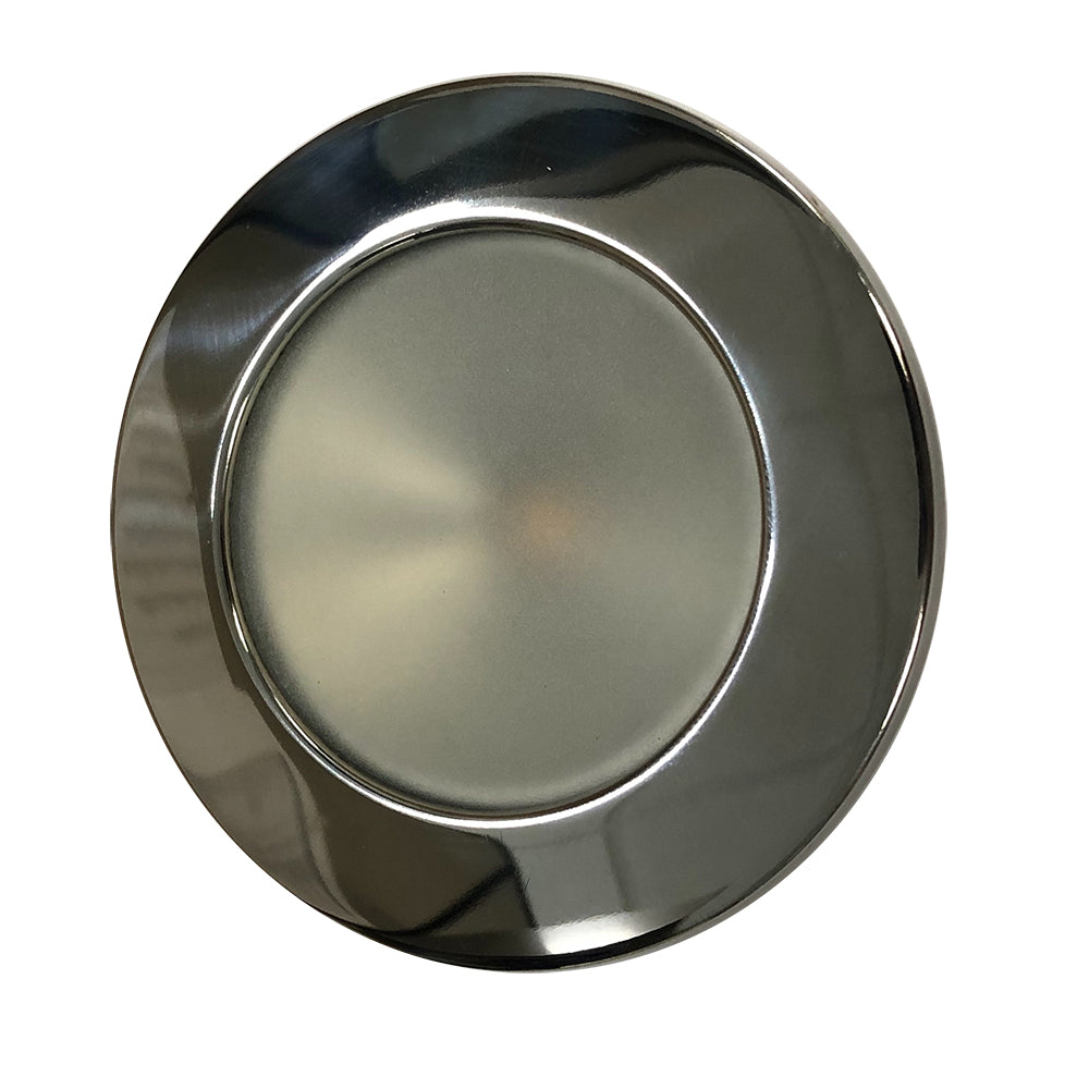Lunasea Lighting Gen 3 Indoor/Outdoor Recessed 3.5 LED Light – 2700K Warm White, 85 CRI, Dimmable COB LED with Polished Stainless Bezel