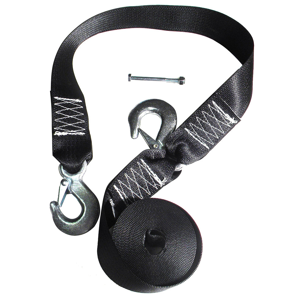 Rod Saver WS20S 20 ft Winch Strap Replacement with Safety Strap and Drop Forged Snap Hook