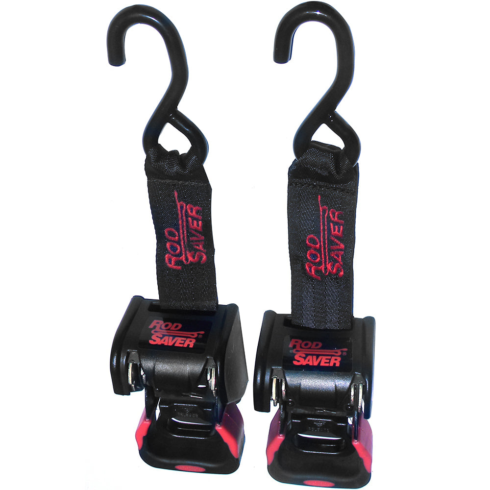Rod Saver Retractable Transom Tie-Down - 40 Inch Pair for Secure Boat Trailer Attachment
