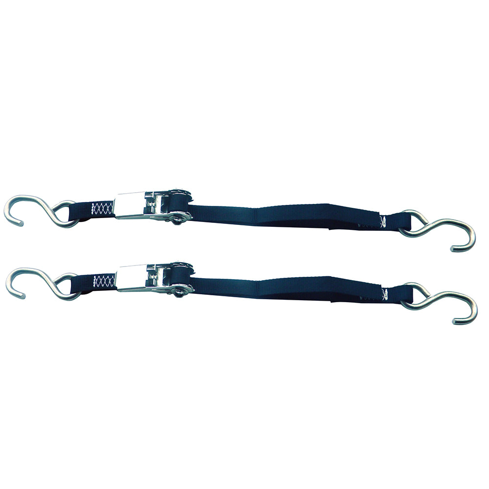 Rod Saver Stainless Steel Ratchet Tie-Down Pair - 1 inch x 3 feet, 1,200 lb Capacity