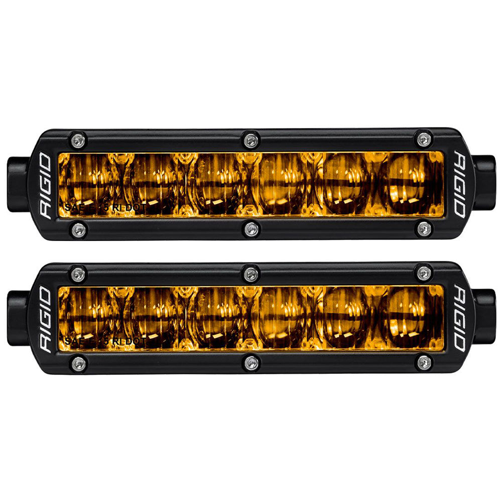 RIGID Industries 6-Inch SR-Series SAE Compliant Fog Light with Yellow Light - Black