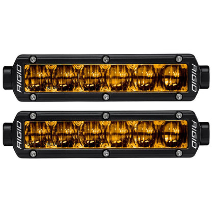 RIGID Industries 6-Inch SR-Series SAE Compliant Fog Light with Yellow Light - Black