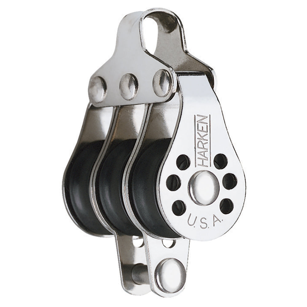 Harken 22mm Triple Micro Block with Becket for Fishing Applications