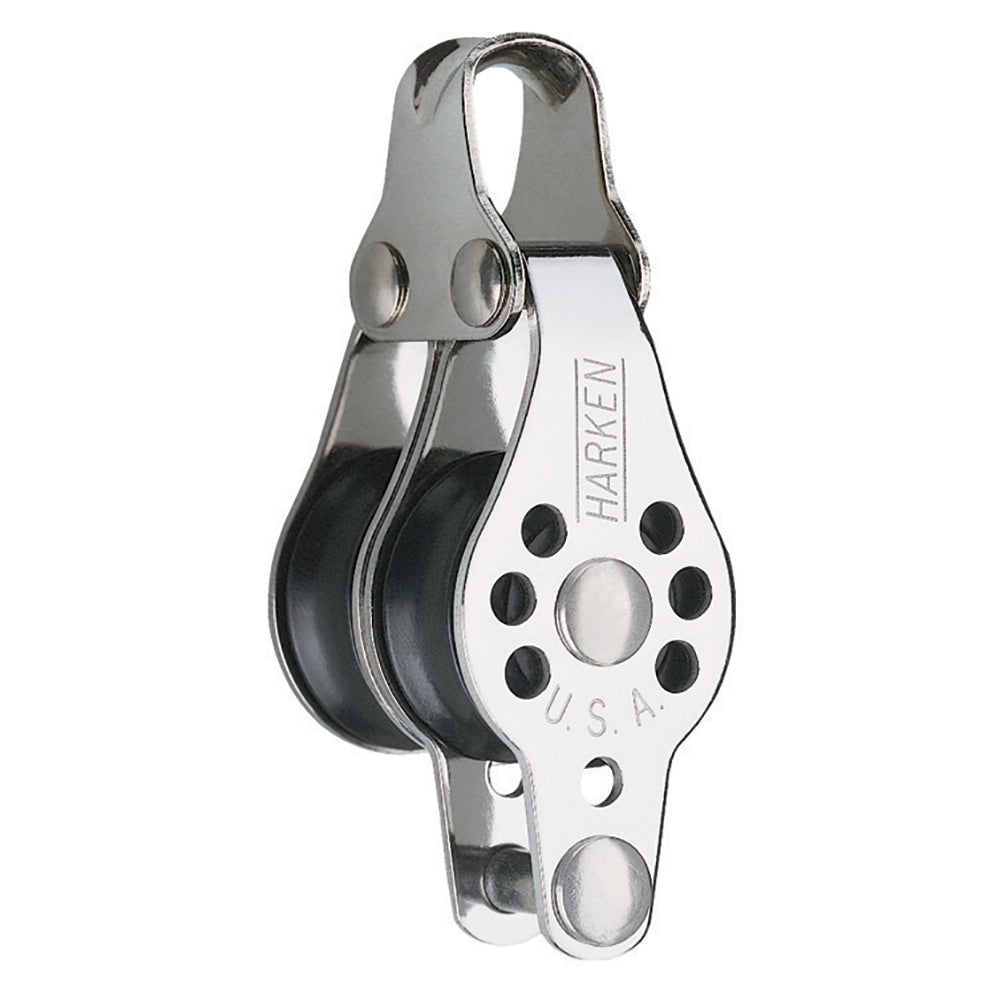 Harken 22mm Double Micro Block with Becket - Lightweight, Compact Sailboat Hardware
